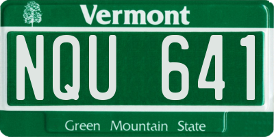 VT license plate NQU641