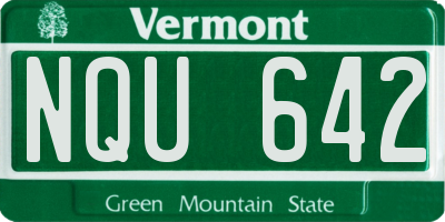 VT license plate NQU642