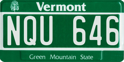 VT license plate NQU646