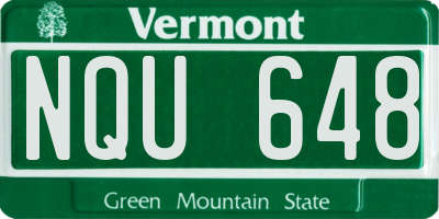 VT license plate NQU648
