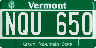 VT license plate NQU650