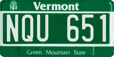 VT license plate NQU651