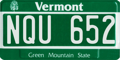 VT license plate NQU652