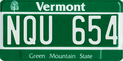 VT license plate NQU654