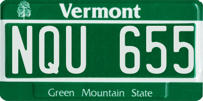 VT license plate NQU655