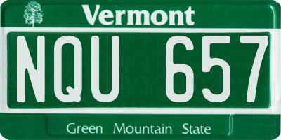 VT license plate NQU657