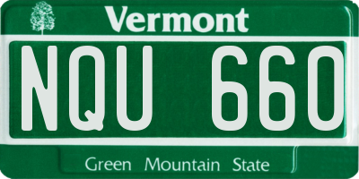 VT license plate NQU660