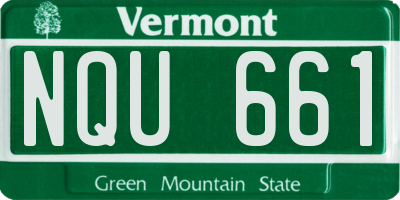 VT license plate NQU661