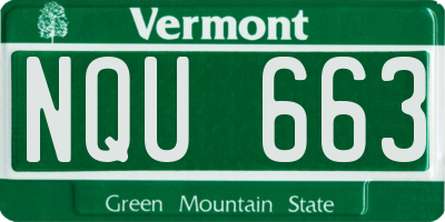 VT license plate NQU663