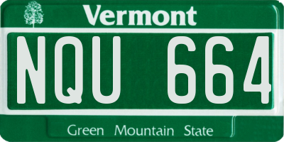 VT license plate NQU664