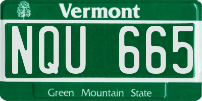 VT license plate NQU665