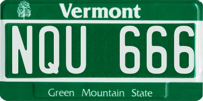 VT license plate NQU666