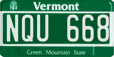 VT license plate NQU668