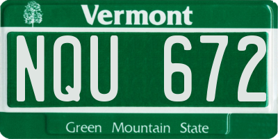 VT license plate NQU672