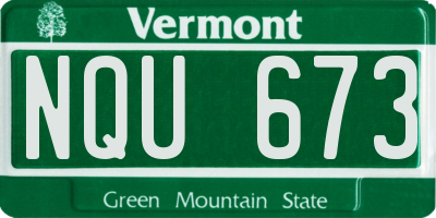 VT license plate NQU673
