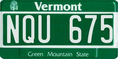 VT license plate NQU675