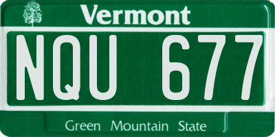 VT license plate NQU677