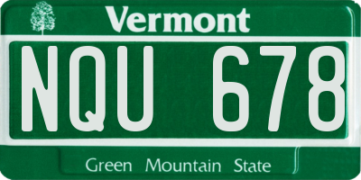 VT license plate NQU678