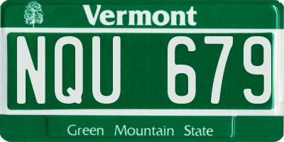 VT license plate NQU679