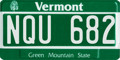 VT license plate NQU682