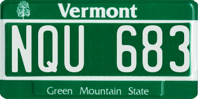 VT license plate NQU683
