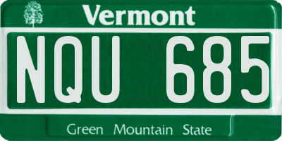 VT license plate NQU685