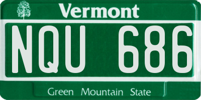 VT license plate NQU686
