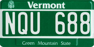 VT license plate NQU688
