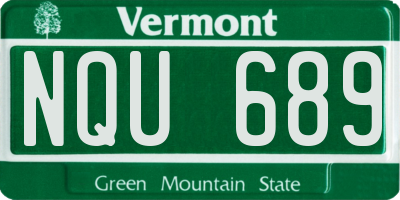VT license plate NQU689