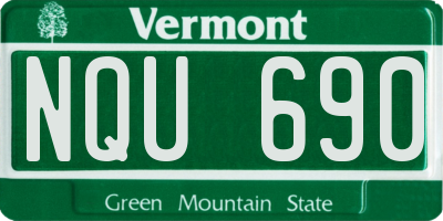 VT license plate NQU690