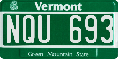 VT license plate NQU693