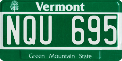 VT license plate NQU695