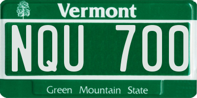 VT license plate NQU700