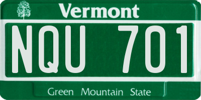 VT license plate NQU701