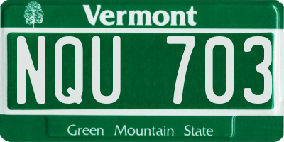 VT license plate NQU703