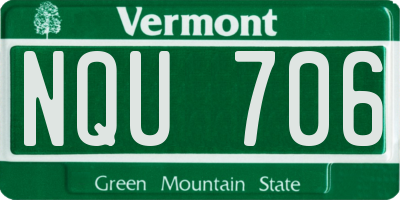 VT license plate NQU706