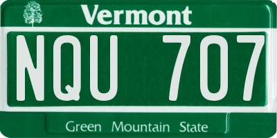VT license plate NQU707