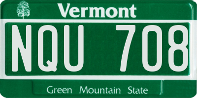 VT license plate NQU708