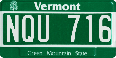 VT license plate NQU716