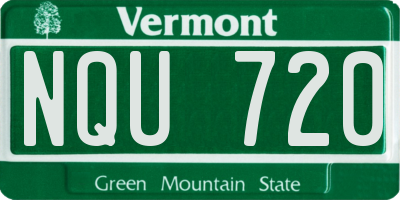 VT license plate NQU720
