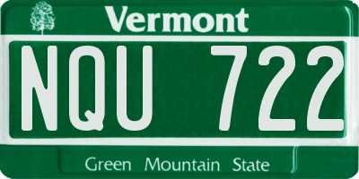 VT license plate NQU722