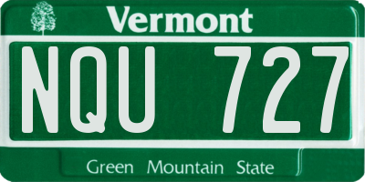 VT license plate NQU727