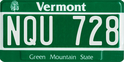VT license plate NQU728