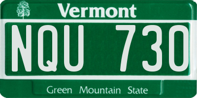 VT license plate NQU730
