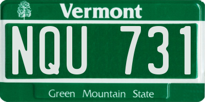 VT license plate NQU731