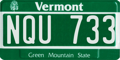 VT license plate NQU733