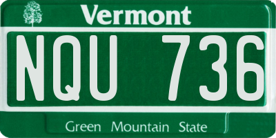 VT license plate NQU736