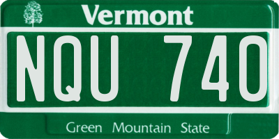 VT license plate NQU740