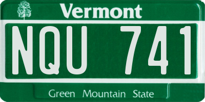 VT license plate NQU741