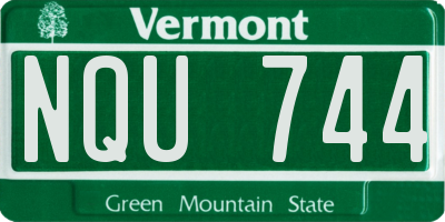 VT license plate NQU744